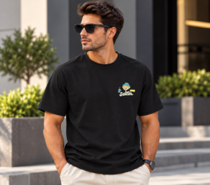 Urban Doodle Chest Graphic T-Shirt – Pitch Black (Bundle of 15 )