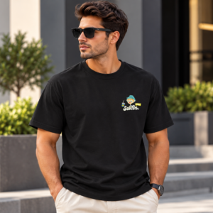 Urban Doodle Chest Graphic T-Shirt – Pitch Black (Bundle of 15 )
